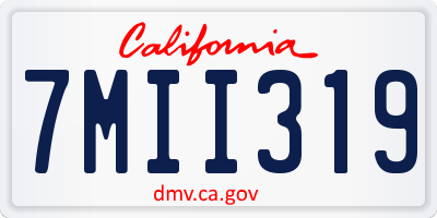CA license plate 7MII319