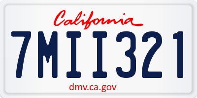 CA license plate 7MII321
