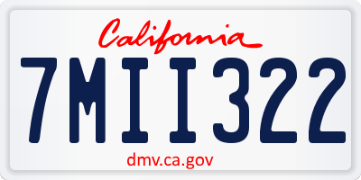 CA license plate 7MII322