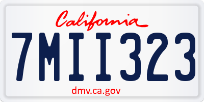 CA license plate 7MII323