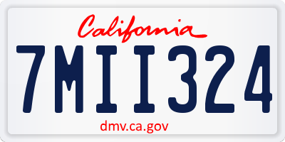 CA license plate 7MII324