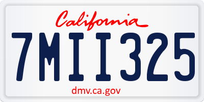 CA license plate 7MII325