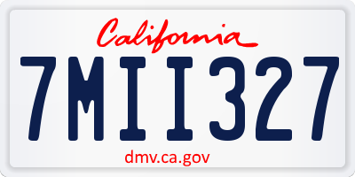CA license plate 7MII327