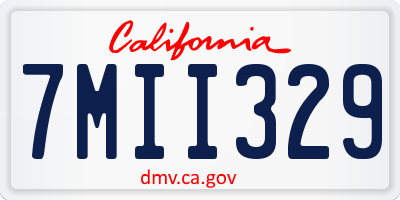 CA license plate 7MII329