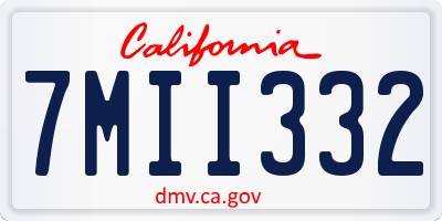 CA license plate 7MII332