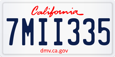 CA license plate 7MII335