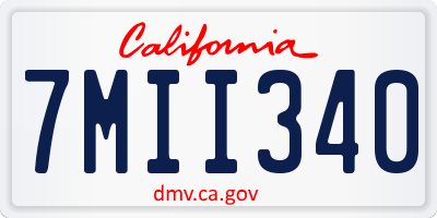 CA license plate 7MII340