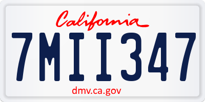 CA license plate 7MII347