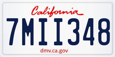 CA license plate 7MII348