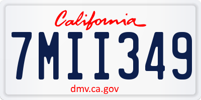 CA license plate 7MII349