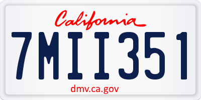 CA license plate 7MII351