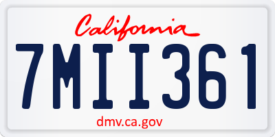 CA license plate 7MII361