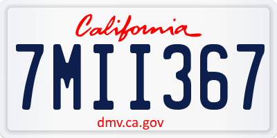 CA license plate 7MII367