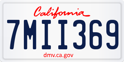 CA license plate 7MII369