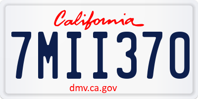 CA license plate 7MII370