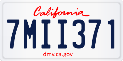 CA license plate 7MII371