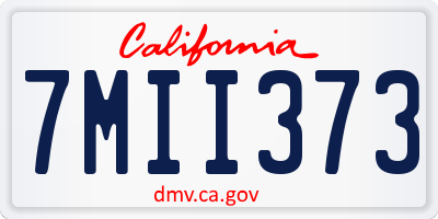 CA license plate 7MII373
