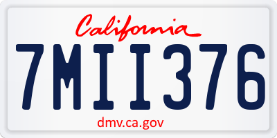 CA license plate 7MII376