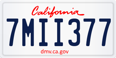 CA license plate 7MII377