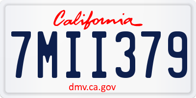 CA license plate 7MII379