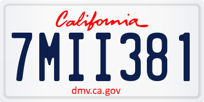 CA license plate 7MII381