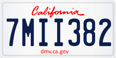 CA license plate 7MII382