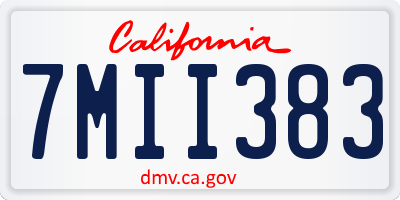 CA license plate 7MII383