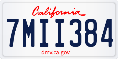 CA license plate 7MII384