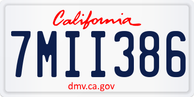 CA license plate 7MII386