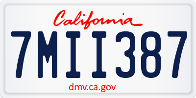 CA license plate 7MII387