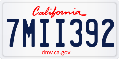 CA license plate 7MII392