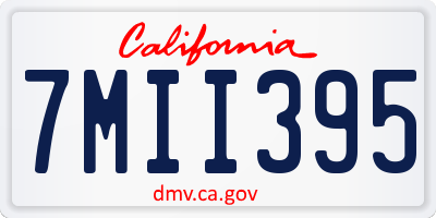 CA license plate 7MII395