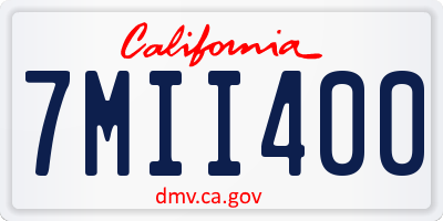 CA license plate 7MII400