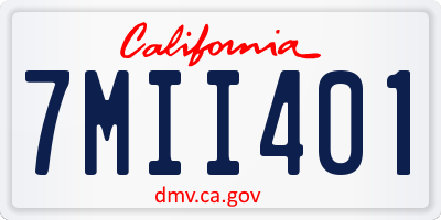 CA license plate 7MII401