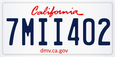 CA license plate 7MII402