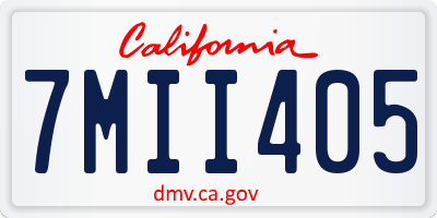 CA license plate 7MII405