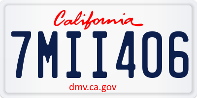 CA license plate 7MII406