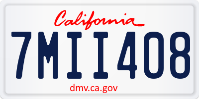 CA license plate 7MII408