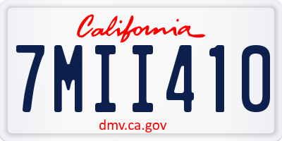 CA license plate 7MII410