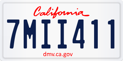 CA license plate 7MII411
