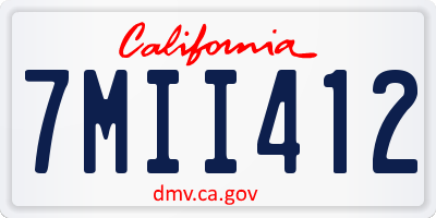 CA license plate 7MII412