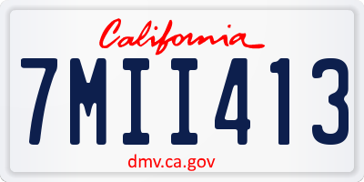 CA license plate 7MII413