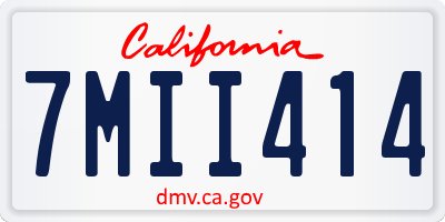 CA license plate 7MII414