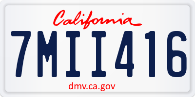 CA license plate 7MII416