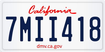 CA license plate 7MII418