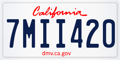 CA license plate 7MII420