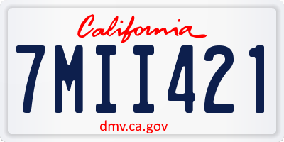 CA license plate 7MII421