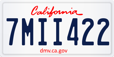 CA license plate 7MII422