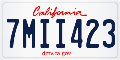 CA license plate 7MII423