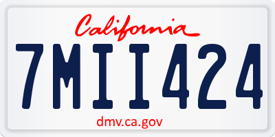 CA license plate 7MII424